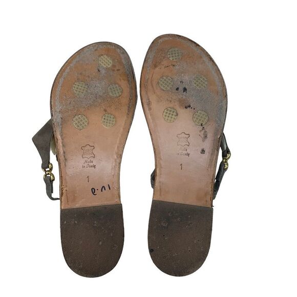 Moda Positano L'Originale Suede Thong T Post Sandals 10 / 10.5 Brown - Picture 4 of 6